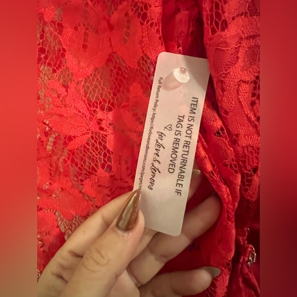 For Love and Lemons Elegant Red Lace Dress Sz XL NWT and never worn - Picture 5 of 8
